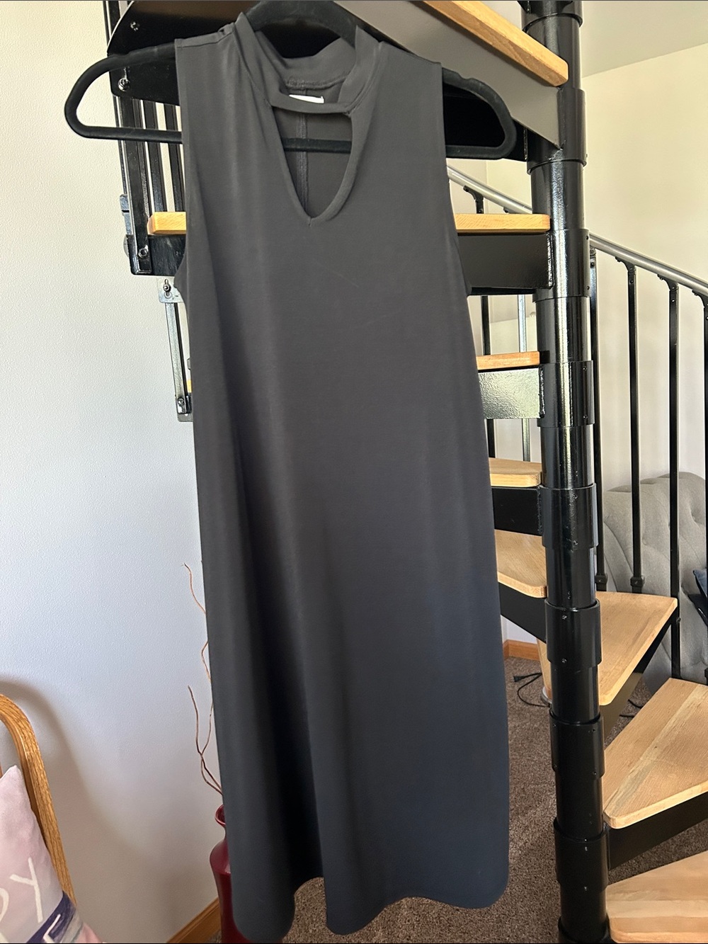 Maurices Black Sleeveless Keyhole Midi Dress